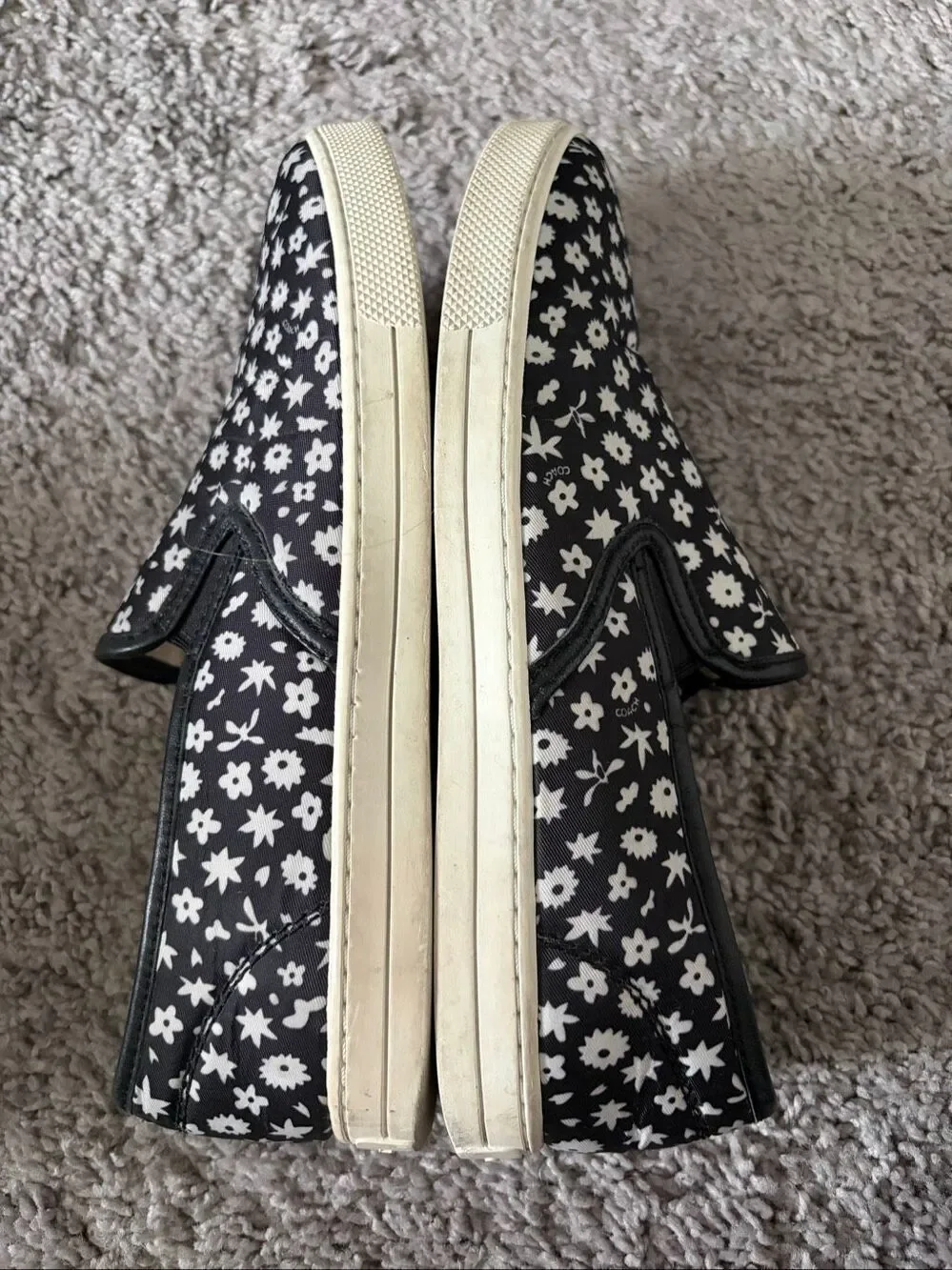 Coach Women’s Slip-On Sneaker Floral Leather Trim Shoes Size 8 G2680